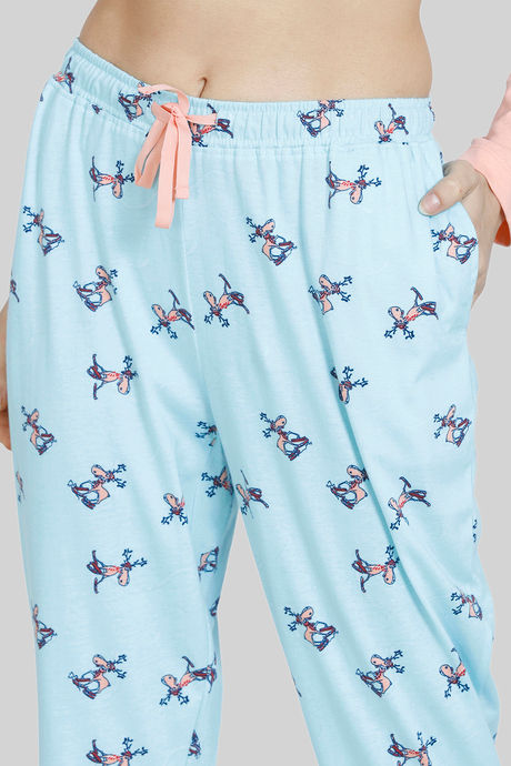 Zivame Reindeer Knit Cotton Pyjama Set -  Plume — image 6