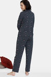 Zivame Trendy Basics Knit Cotton Pyjama Set - Anthra Melange — thumbnail 4