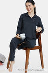 Zivame Fleece Marl Knit Cotton Sweatshirt With Soft Brushed Back - Anthracite — thumbnail 4
