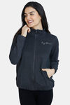 Zivame Fleece Marl Knit Cotton Sweatshirt With Soft Brushed Back - Anthracite — thumbnail 1