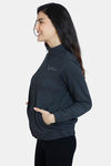 Zivame Fleece Marl Knit Cotton Sweatshirt With Soft Brushed Back - Anthracite — thumbnail 2
