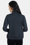 Zivame Fleece Marl Knit Cotton Sweatshirt With Soft Brushed Back - Anthracite — thumbnail 3