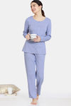 Zivame Cozy Ribbed 2 Top & 1 Bottom Loungewear Set - Tempest — thumbnail 10