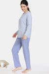 Zivame Cozy Ribbed 2 Top & 1 Bottom Loungewear Set - Tempest — thumbnail 3