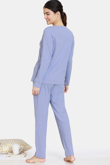 Zivame Cozy Ribbed 2 Top & 1 Bottom Loungewear Set - Tempest — image 9