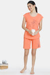 Zivame Tom & Jerry Anniversary Knit Shorts Set - Coral Quartz — thumbnail 4