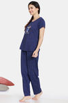 Zivame Tom & Jerry Anniversary Knit Cotton Pyjama Set - Medieval Blue — thumbnail 2