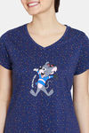 Zivame Tom & Jerry Anniversary Knit Cotton Pyjama Set - Medieval Blue — thumbnail 5