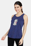 Zivame Tom & Jerry Anniversary Knit Cotton Top - Medieval Blue — thumbnail 1