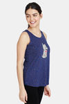 Zivame Tom & Jerry Anniversary Knit Cotton Top - Medieval Blue — thumbnail 2