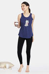 Zivame Tom & Jerry Anniversary Knit Cotton Top - Medieval Blue — thumbnail 4