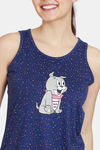 Zivame Tom & Jerry Anniversary Knit Cotton Top - Medieval Blue — thumbnail 5