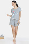 Zivame Tom & Jerry Anniversary Knit Cotton Shorts Set - Quarry — thumbnail 4