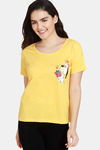 Zivame Tom & Jerry Anniversary Knit Cotton Top - Banana — thumbnail 1