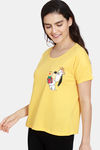 Zivame Tom & Jerry Anniversary Knit Cotton Top - Banana — thumbnail 2