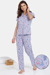 Zivame Looney Tunes - Doodletastic Knit Cotton Pyjama Set - Sweet Lavender — thumbnail 1