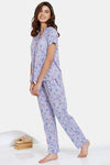 Zivame Looney Tunes - Doodletastic Knit Cotton Pyjama Set - Sweet Lavender — thumbnail 2