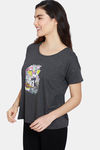 Zivame Looney Tunes Doodletastic Knit Top -  Anthra Melange — thumbnail 2