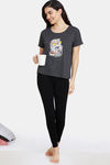 Zivame Looney Tunes Doodletastic Knit Top -  Anthra Melange — thumbnail 4