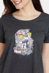 Zivame Looney Tunes Doodletastic Knit Top -  Anthra Melange — thumbnail 5