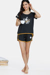 Zivame Bugs Bunny Knit Cotton Shorts Set - Anthracite — thumbnail 4