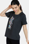Zivame Tweety Knit Cotton Top - Anthracite — thumbnail 2