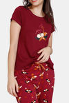 Zivame Nuts For U Knit Poly Pyjama Set - Beet Red — thumbnail 5