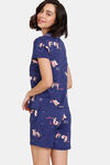 Zivame Nuts For U Knit Poly Shorts Set - Deep Cobalt — thumbnail 3