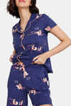 Zivame Nuts For U Knit Poly Shorts Set - Deep Cobalt — thumbnail 5