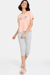 Zivame Nuts For U Knit Cotton Capri Set - Mid Grey Htr — thumbnail 1