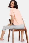 Zivame Nuts For U Knit Cotton Capri Set - Mid Grey Htr — thumbnail 3