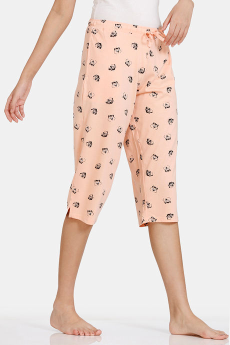 Zivame Nuts For U Knit Cotton Pyjama - Salmon — image 2