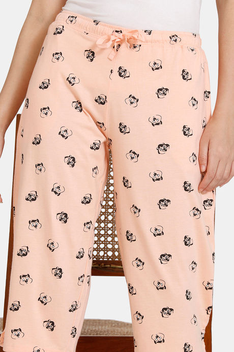 Zivame Nuts For U Knit Cotton Pyjama - Salmon — image 5