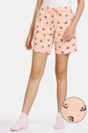 Zivame Nuts For U Knit Cotton Shorts - Salmon — thumbnail 1