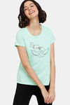 Zivame Nuts For U Knit Cotton Top - Green Ash — thumbnail 1