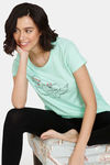 Zivame Nuts For U Knit Cotton Top - Green Ash — thumbnail 4