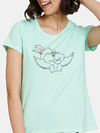 Zivame Nuts For U Knit Cotton Top - Green Ash — thumbnail 5