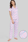 Zivame Optics Fun Knit Poly Pyjama Set - Orchid — thumbnail 1