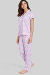 Zivame Optics Fun Knit Poly Pyjama Set - Orchid — thumbnail 2
