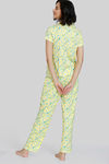 Zivame Optics Fun Knit Poly Pyjama Set - Sunshine — thumbnail 3