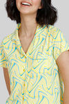 Zivame Optics Fun Knit Poly Pyjama Set - Sunshine — thumbnail 5