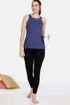 Zivame Cozy Heathers Knit Poly Camisole - Blue Depth — thumbnail 4