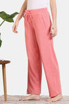 Zivame Lounge Knit Viscose Pyjama - Salmon — thumbnail 3