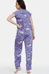 Zivame Paradise Garden Woven Pyjama Set - Twilight Purple — thumbnail 3