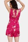Zivame Paradise Garden Woven Shorts Set - Cerise — thumbnail 3