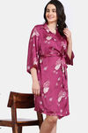 Zivame Paradise Garden Woven Robe - Cerise — thumbnail 1