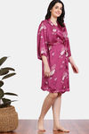 Zivame Paradise Garden Woven Robe - Cerise — thumbnail 3