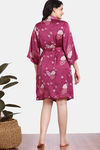 Zivame Paradise Garden Woven Robe - Cerise — thumbnail 4