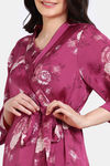 Zivame Paradise Garden Woven Robe - Cerise — thumbnail 5