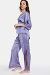 Zivame Paradise Garden Woven Pyjama Set - Chalk Violet — thumbnail 2